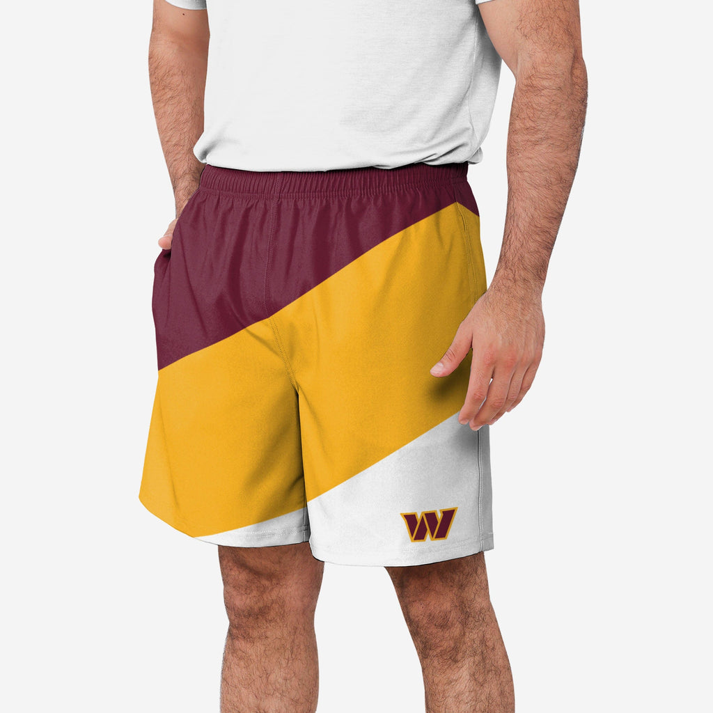 Washington Commanders Colorblock Double Down Liner Training Shorts FOCO