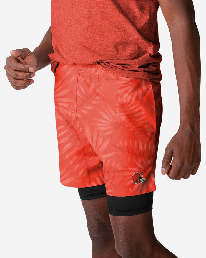 Cleveland Browns Floral Black Liner Shorts FOCO S - FOCO.com