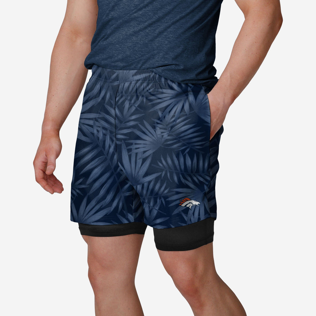 Denver Broncos Floral Black Liner Shorts FOCO S - FOCO.com