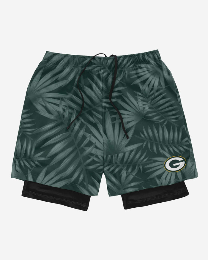 Green Bay Packers Floral Black Liner Shorts FOCO - FOCO.com