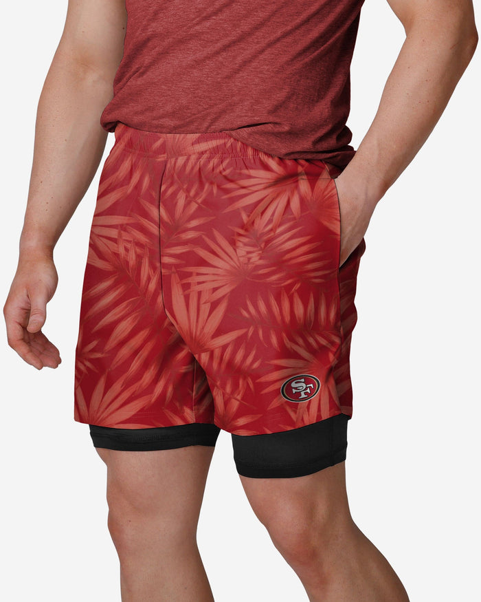 San Francisco 49ers Floral Black Liner Shorts FOCO S - FOCO.com