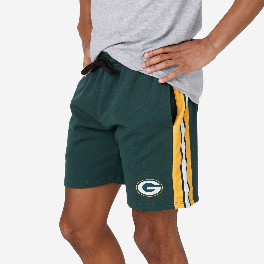 Green Bay Packers Side Stripe Fleece Shorts FOCO S - FOCO.com