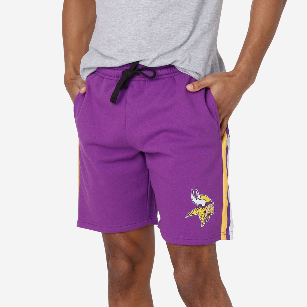 Minnesota Vikings Side Stripe Fleece Shorts FOCO S - FOCO.com