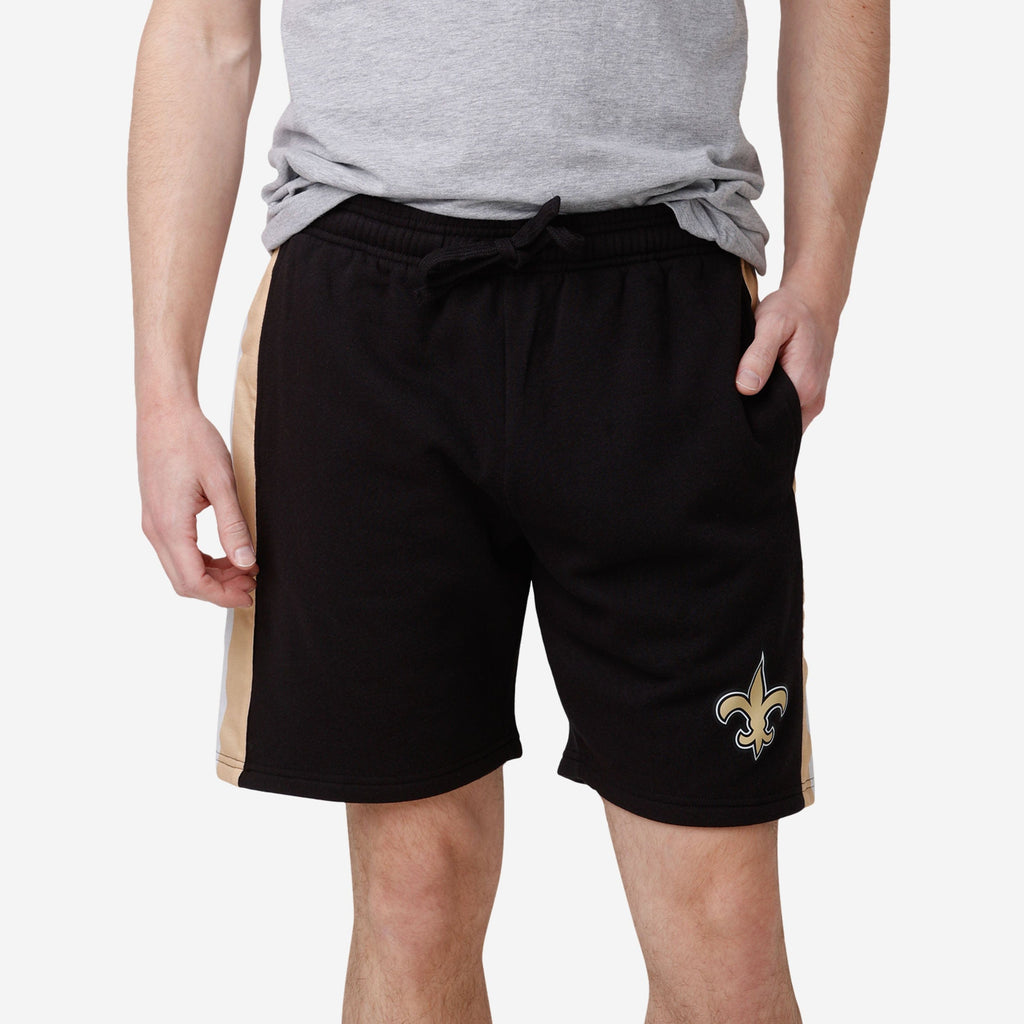 New Orleans Saints Side Stripe Fleece Shorts FOCO S - FOCO.com