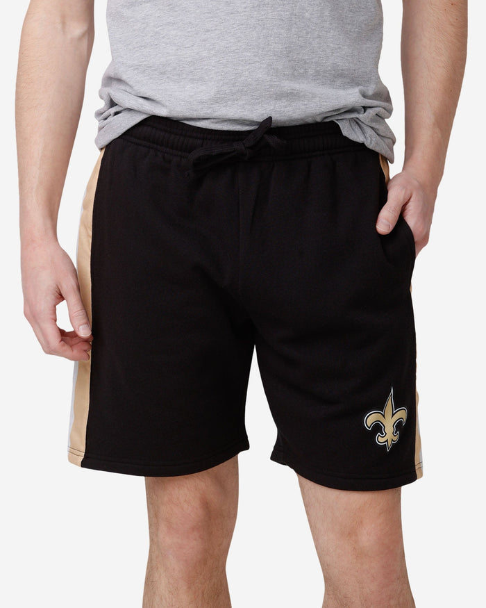 New Orleans Saints Side Stripe Fleece Shorts FOCO S - FOCO.com