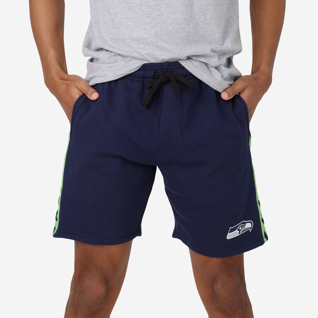Seattle Seahawks Side Stripe Fleece Shorts FOCO S - FOCO.com