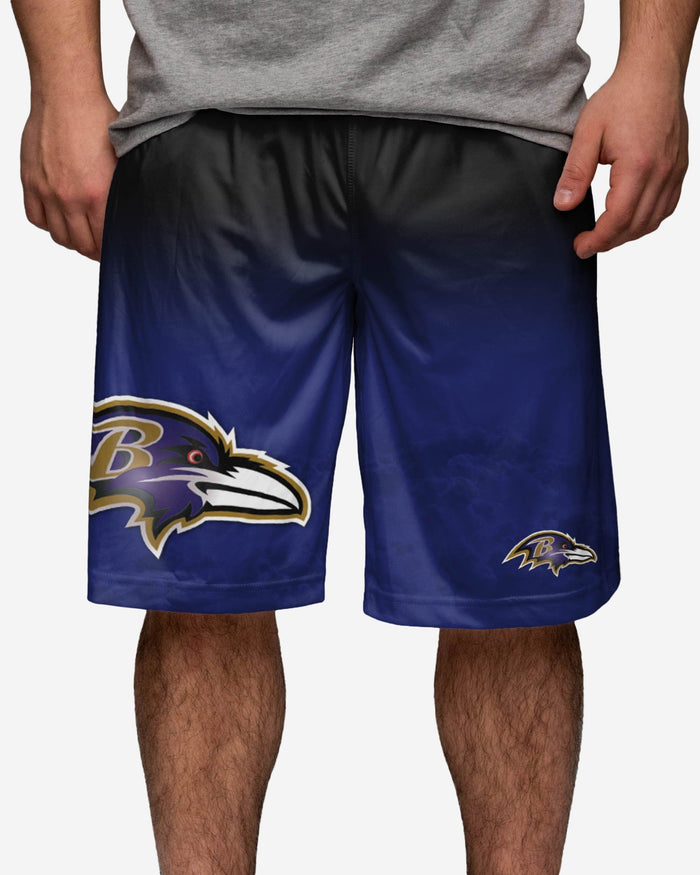 Baltimore Ravens Gradient Big Logo Training Shorts FOCO - FOCO.com