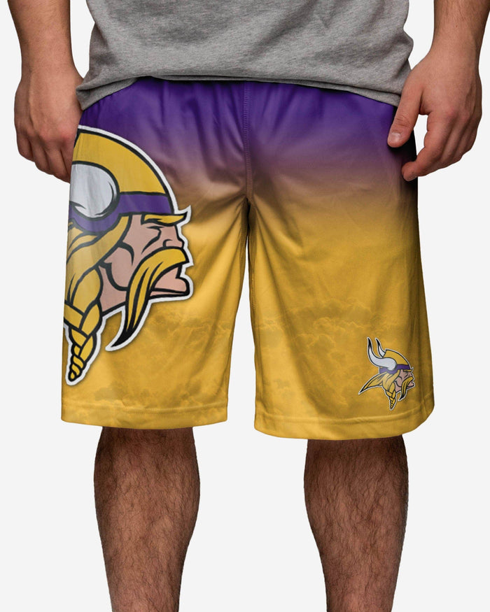 Minnesota Vikings Gradient Big Logo Training Shorts FOCO - FOCO.com