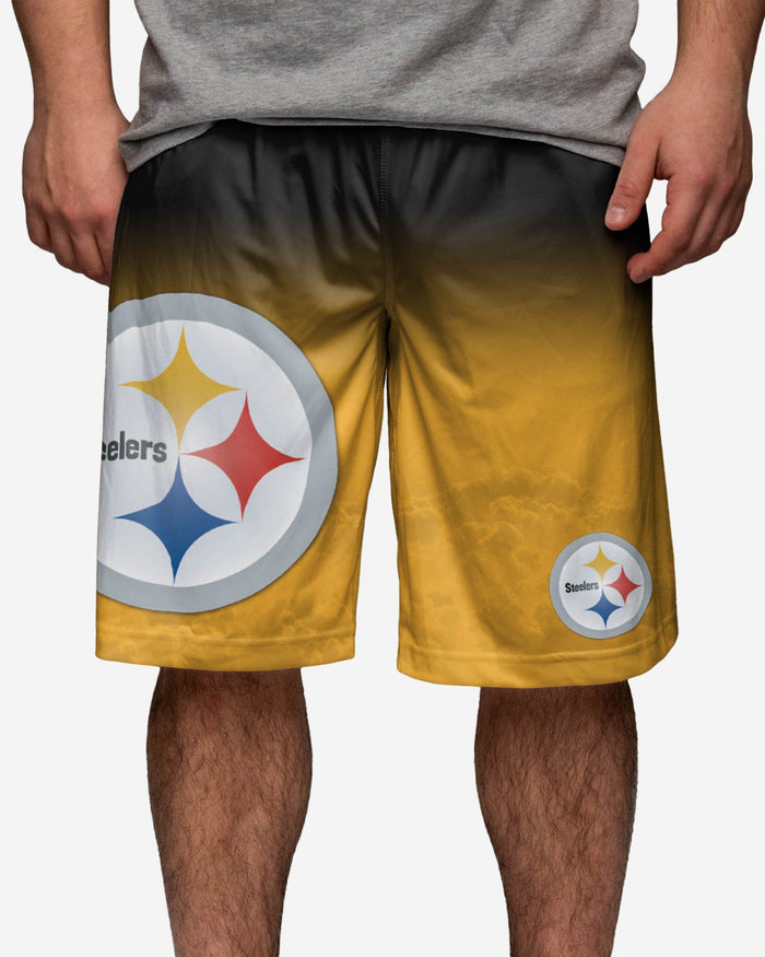 Pittsburgh Steelers Gradient Big Logo Training Shorts FOCO - FOCO.com