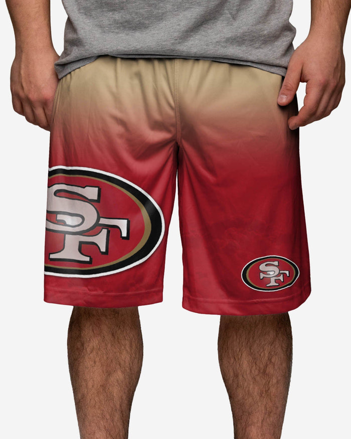 San Francisco 49ers Gradient Big Logo Training Shorts FOCO - FOCO.com