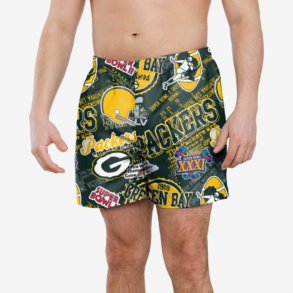 Packers Rash Guard Green Bay Packers Logo Rush Swimming Trunks FOCO