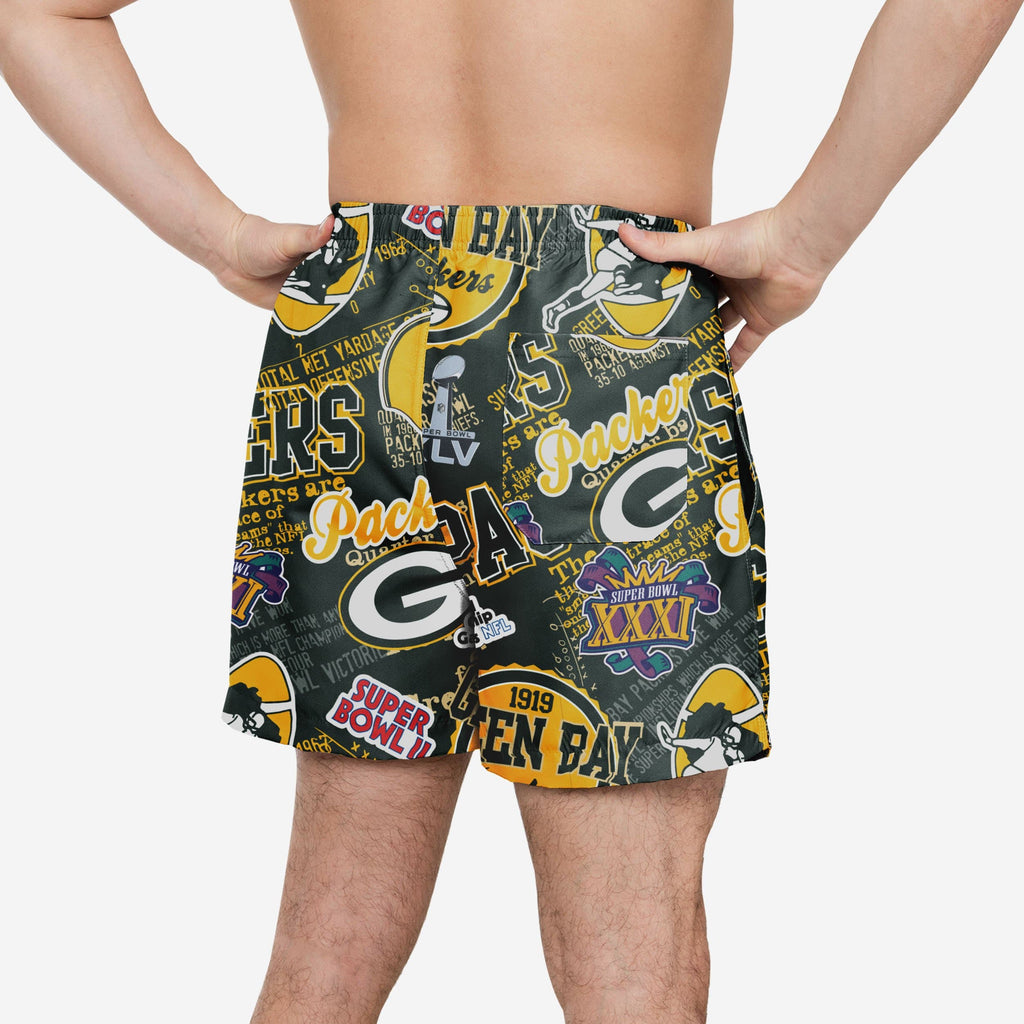 Packers Rash Guard Green Bay Packers Logo Rush Swimming Trunks FOCO