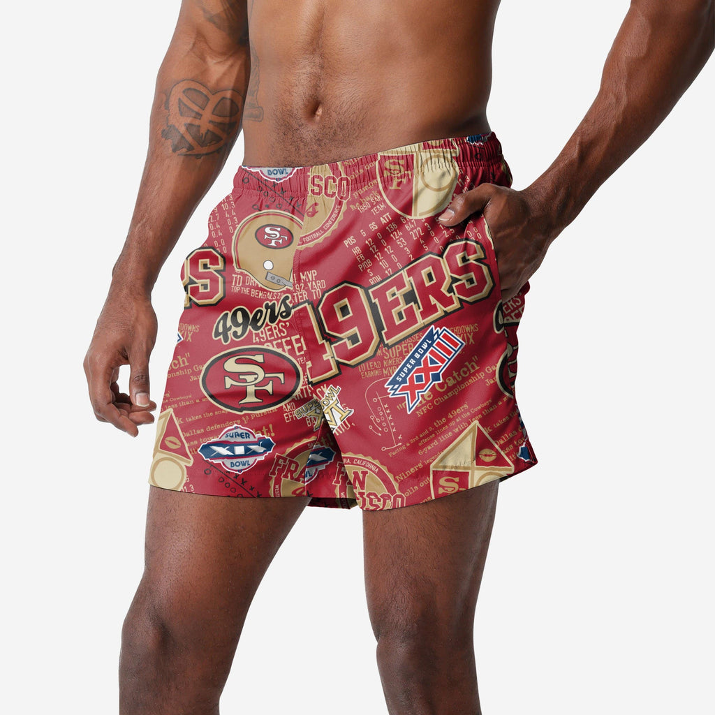 San Francisco 49ers Logo Rush Swimming Trunks FOCO S - FOCO.com