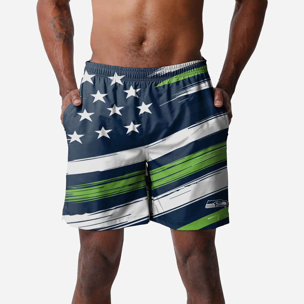 Seattle Seahawks Americana Swimming Trunks FOCO S - FOCO.com