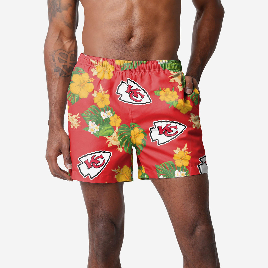 Kansas City Chiefs Floral Swimming Trunks FOCO S - FOCO.com