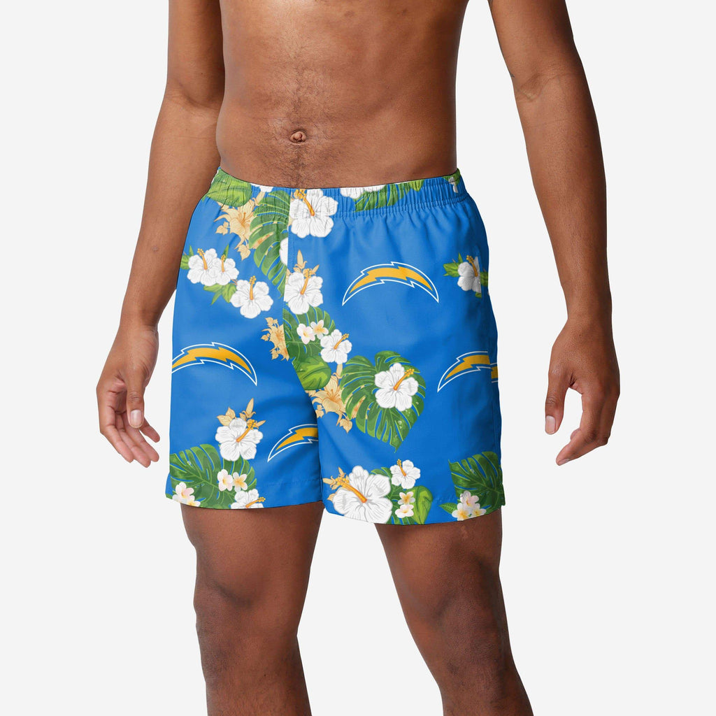 Los Angeles Chargers Floral Swimming Trunks FOCO S - FOCO.com