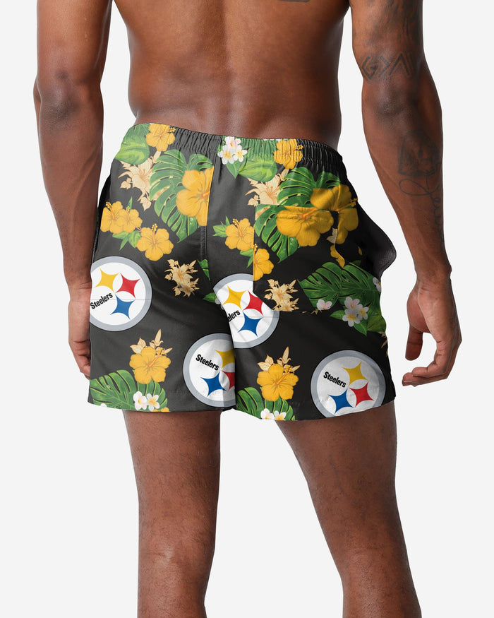 Pittsburgh Steelers Floral Swimming Trunks FOCO - FOCO.com