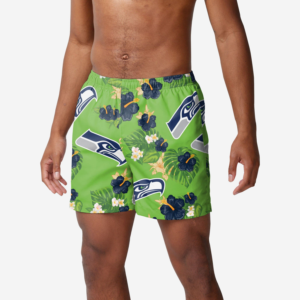 Seattle Seahawks Floral Swimming Trunks FOCO S - FOCO.com