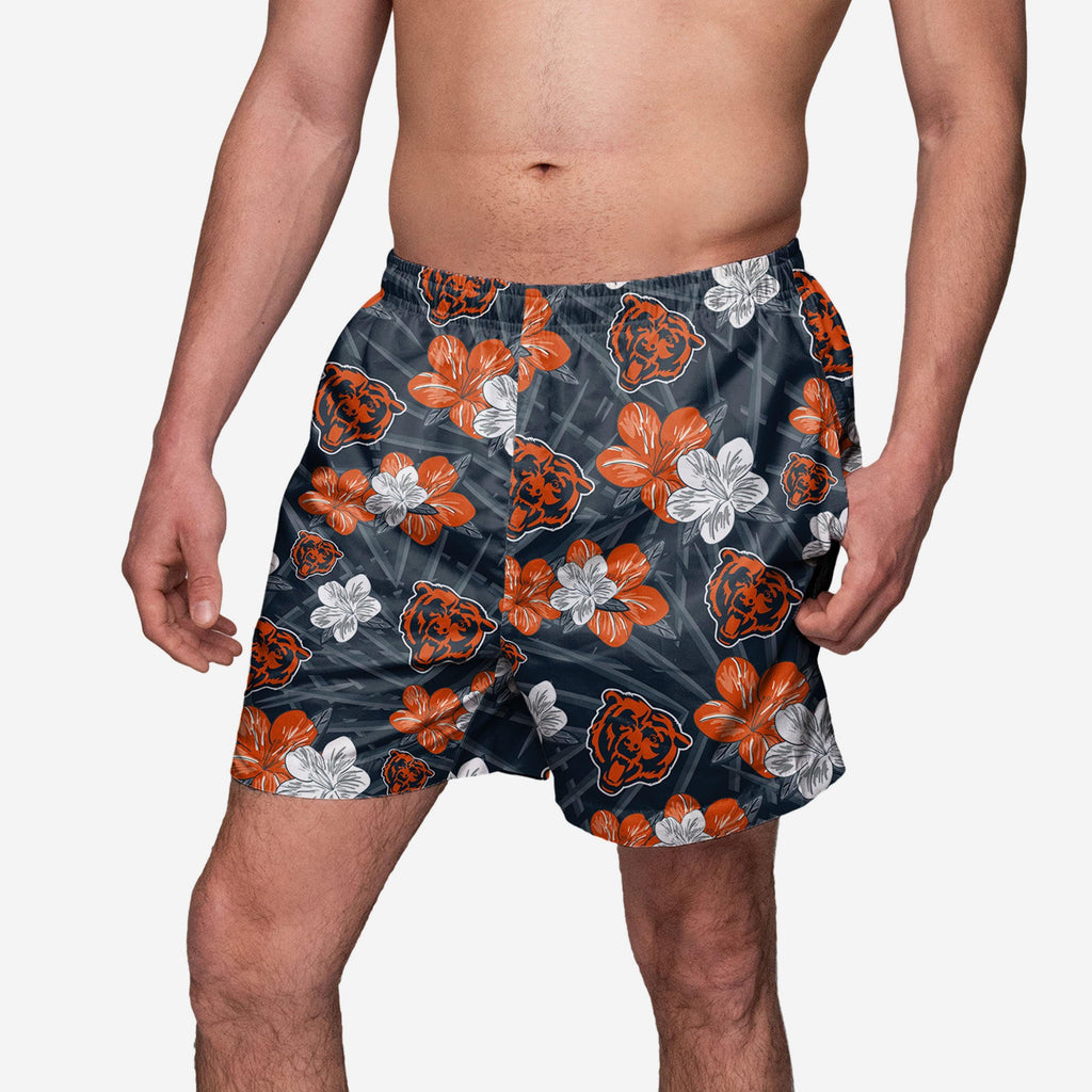 Chicago Bears Hibiscus Swimming Trunks FOCO S - FOCO.com