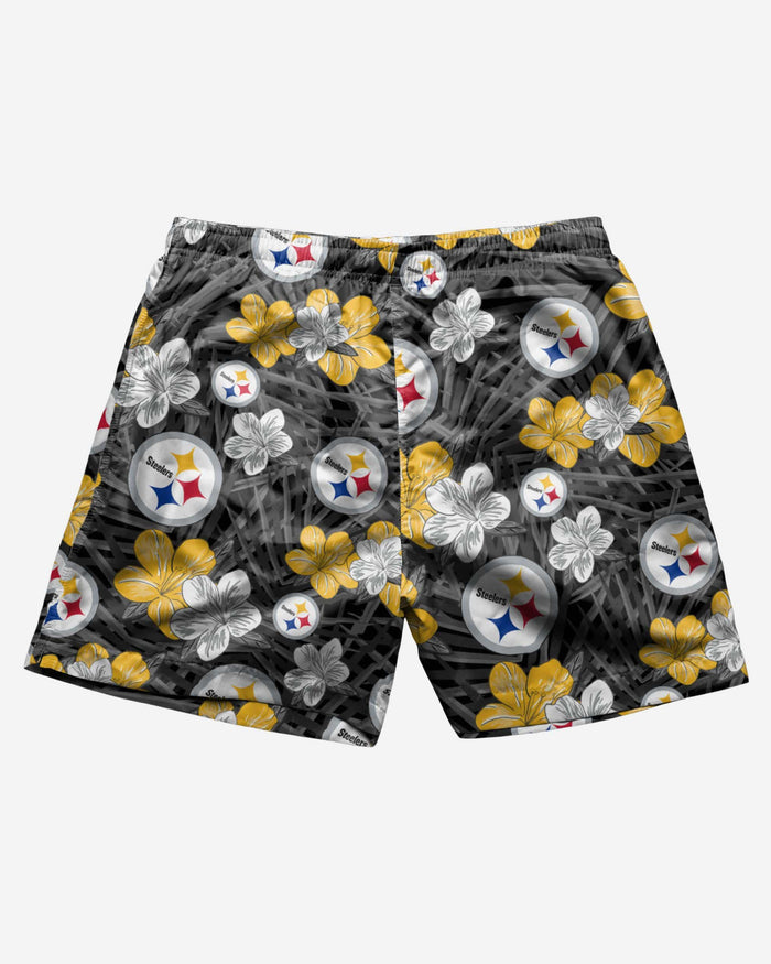Pittsburgh Steelers Hibiscus Swimming Trunks FOCO - FOCO.com