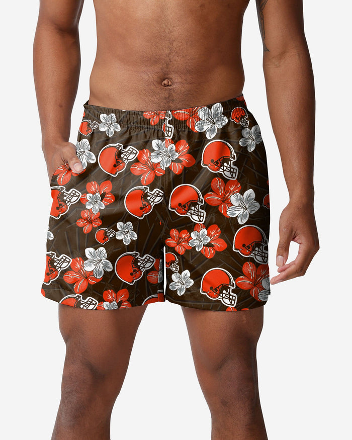 Cleveland Browns Hibiscus Swimming Trunks FOCO S - FOCO.com