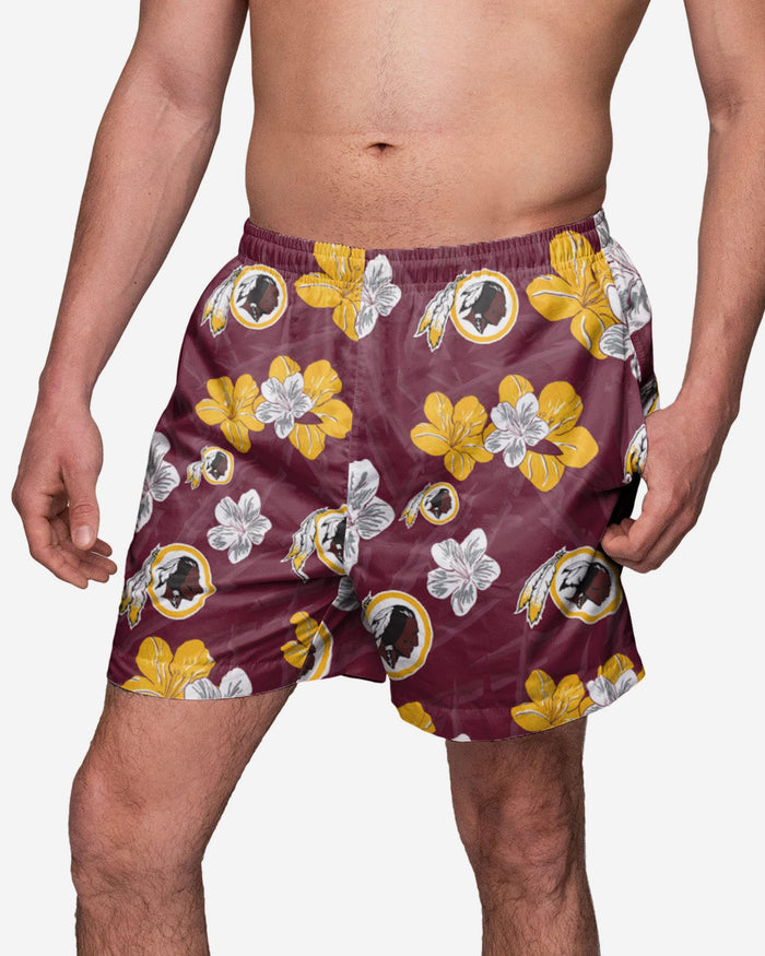 Washington Commanders Hibiscus Swimming Trunks FOCO S - FOCO.com