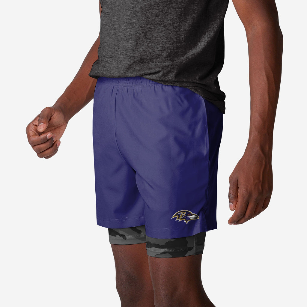 Baltimore Ravens Team Color Camo Liner Shorts FOCO S - FOCO.com