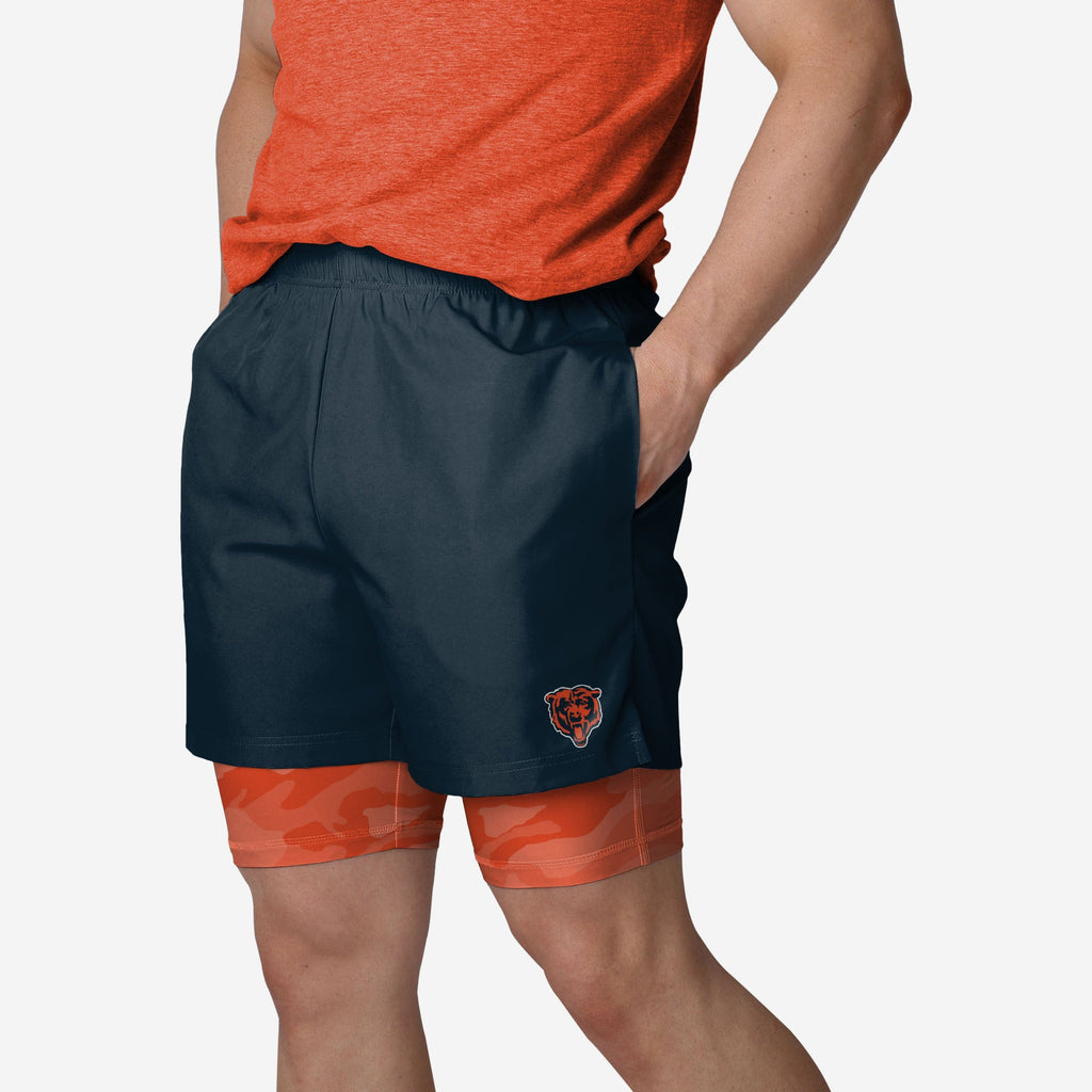 Chicago Bears Team Color Camo Liner Shorts FOCO S - FOCO.com