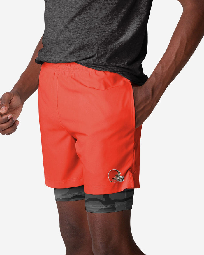 Cleveland Browns Team Color Camo Liner Shorts FOCO S - FOCO.com