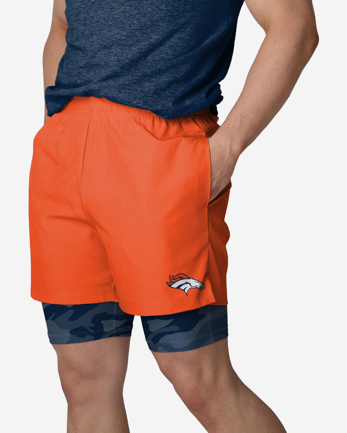 Denver Broncos Team Color Camo Liner Shorts FOCO S - FOCO.com