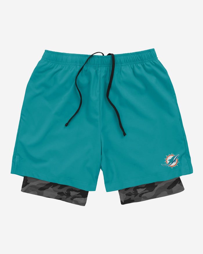 Miami Dolphins Team Color Camo Liner Shorts FOCO - FOCO.com