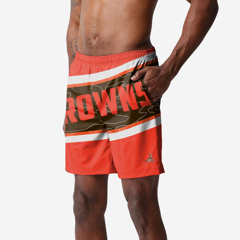 Cleveland Browns Original Big Wordmark Swimming Trunks FOCO S - FOCO.com