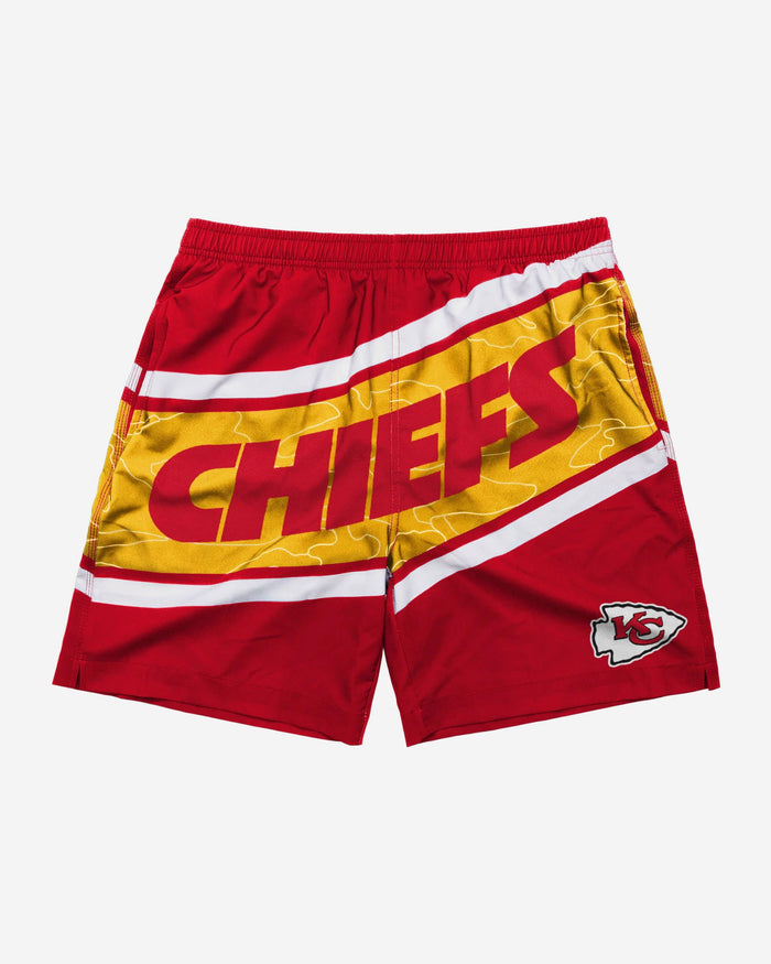 Kansas City Chiefs Big Wordmark Swimming Trunks FOCO - FOCO.com
