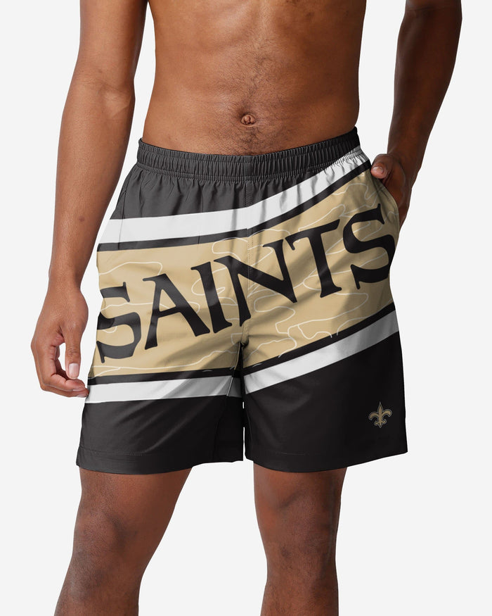 New Orleans Saints Big Wordmark Swimming Trunks FOCO S - FOCO.com