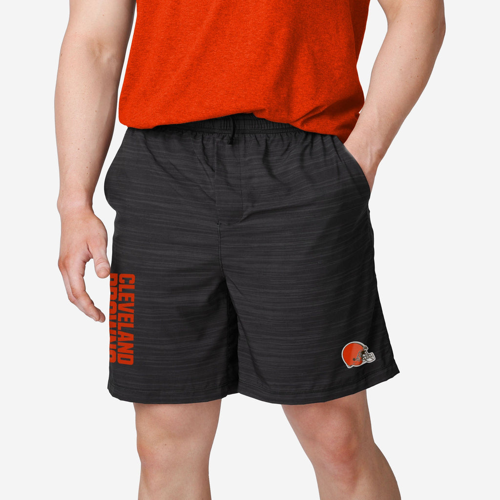 Cleveland Browns Heathered Black Woven Liner Shorts FOCO S - FOCO.com