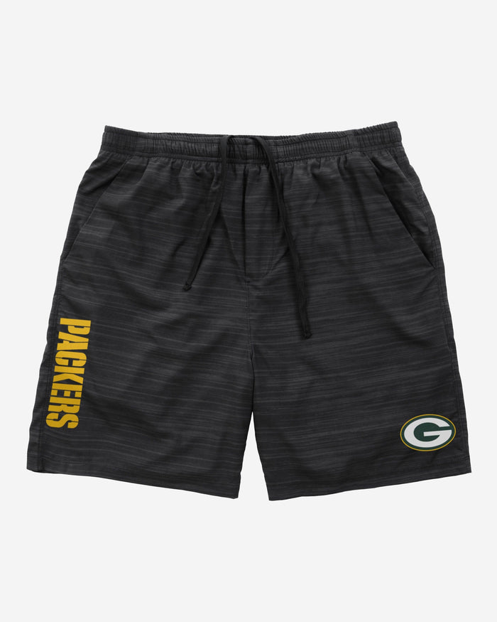 Green Bay Packers Heathered Black Woven Liner Shorts FOCO - FOCO.com