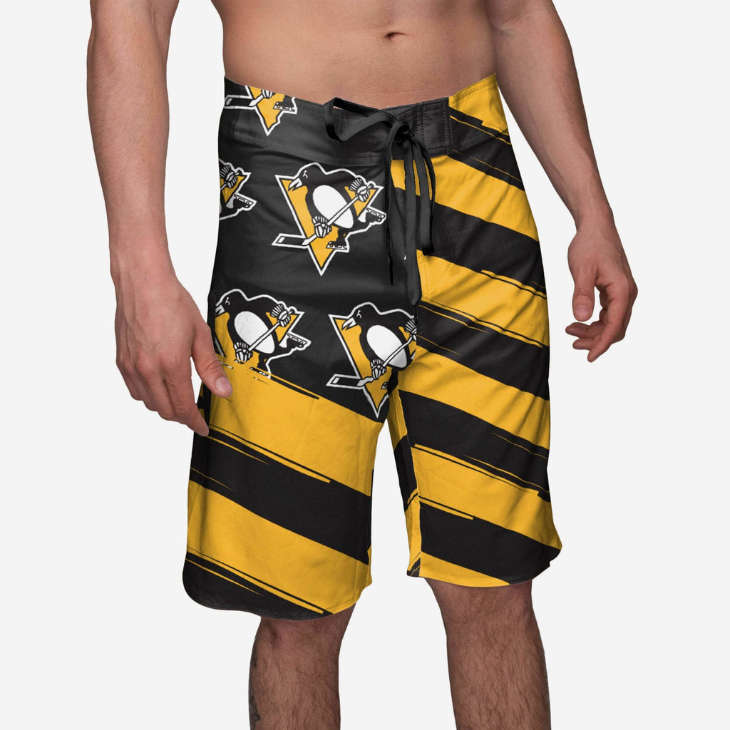 Pittsburgh Penguins Diagonal Flag Boardshorts FOCO S - FOCO.com
