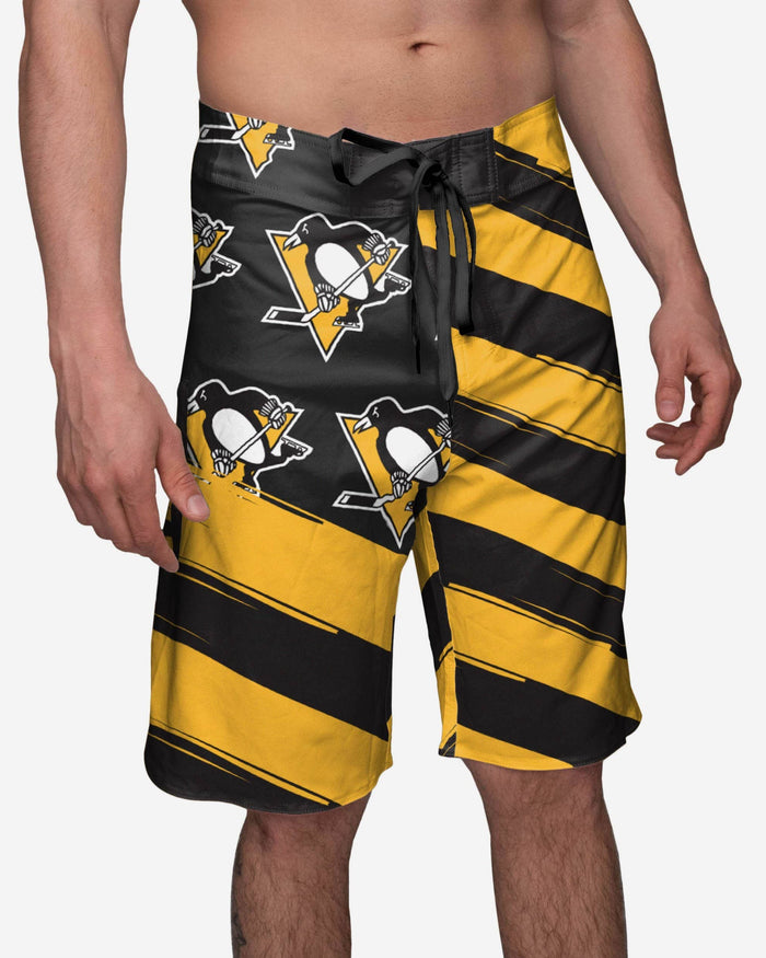 Pittsburgh Penguins Diagonal Flag Boardshorts FOCO S - FOCO.com