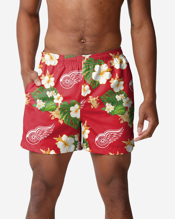 Detroit Red Wings Floral Swimming Trunks FOCO S - FOCO.com