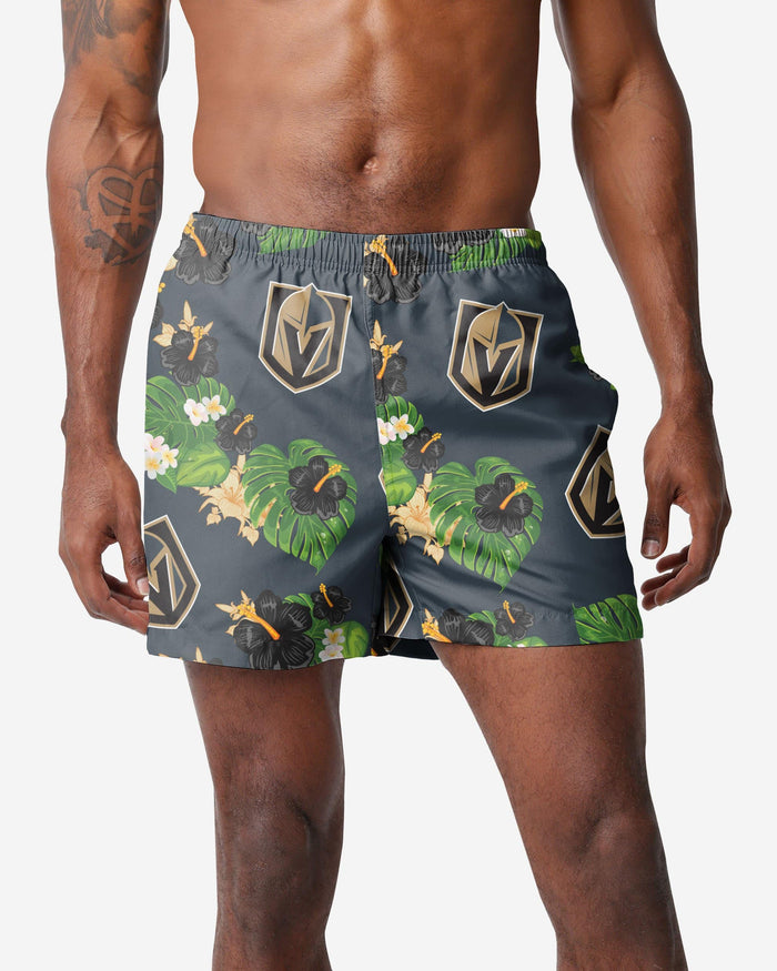 Vegas Golden Knights Floral Swimming Trunks FOCO S - FOCO.com