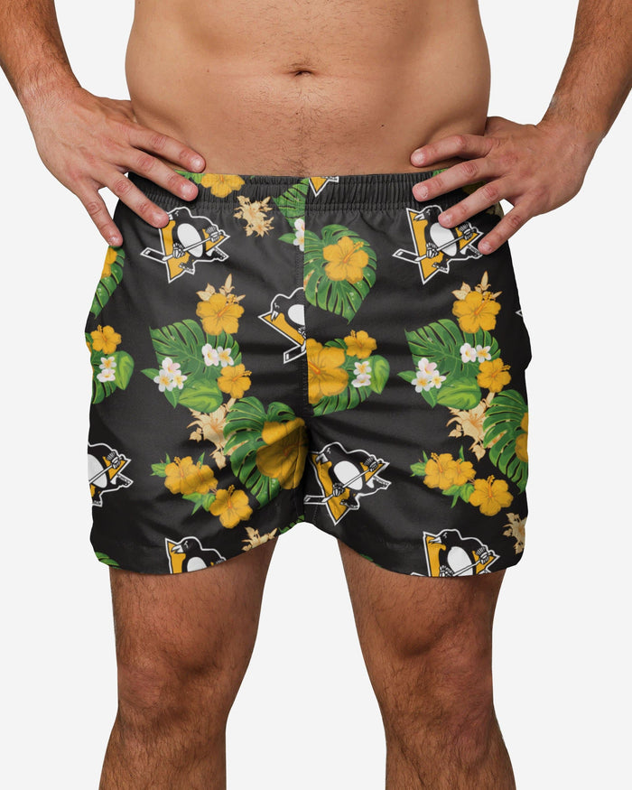 Pittsburgh Penguins Floral Swimming Trunks FOCO S - FOCO.com