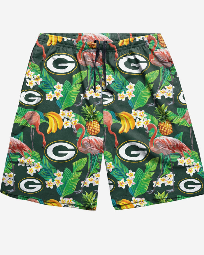 Green Bay Packers Floral Shorts FOCO - FOCO.com
