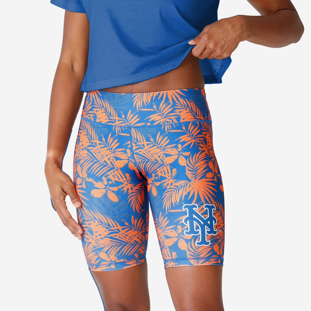 New York Mets Womens Floral Bike Shorts FOCO S - FOCO.com