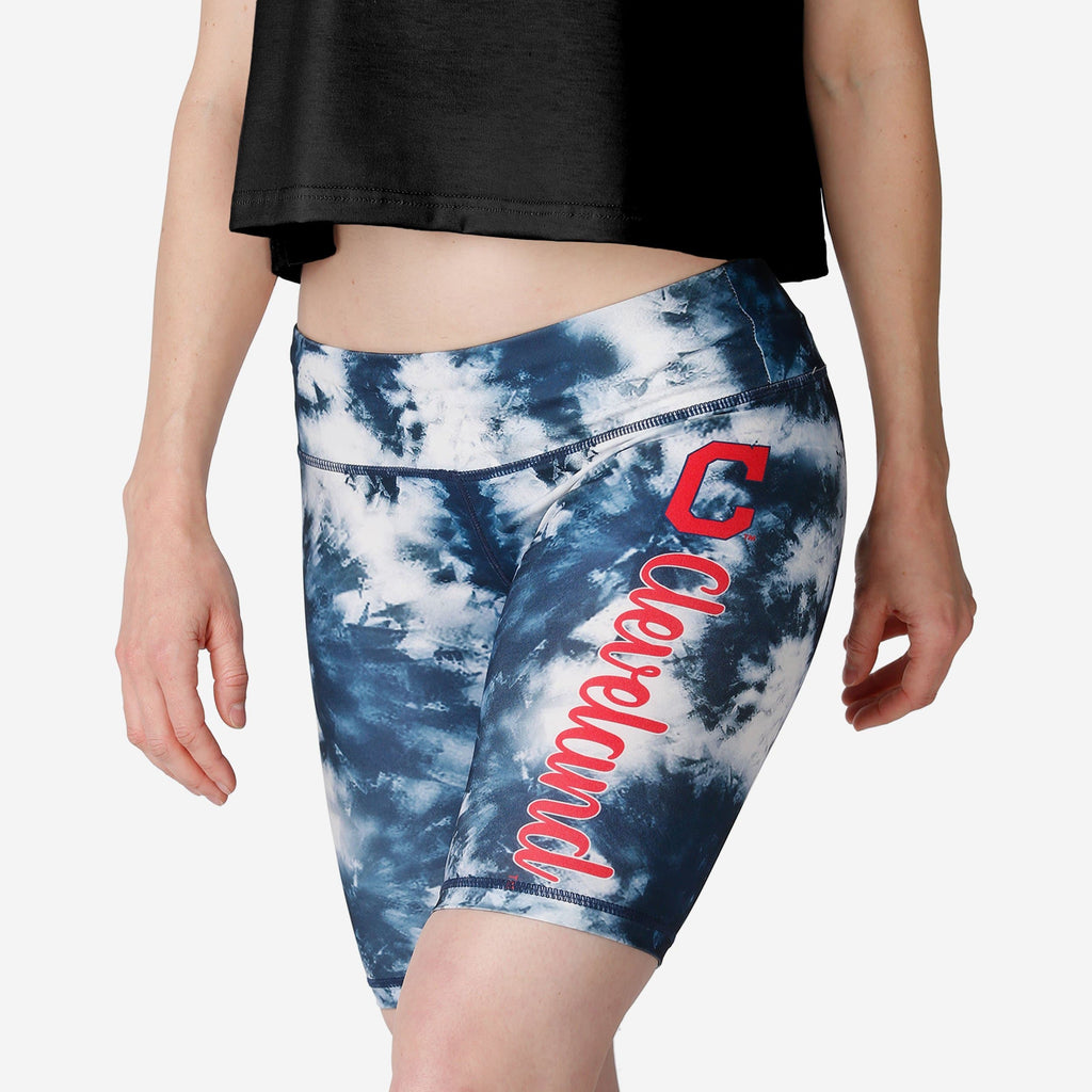 Cleveland Guardians Womens Team Color Tie-Dye Bike Shorts FOCO S - FOCO.com