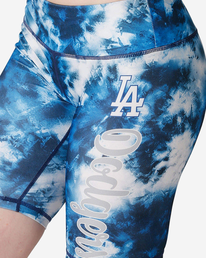 Los Angeles Dodgers Womens Team Color Tie-Dye Bike Shorts FOCO - FOCO.com