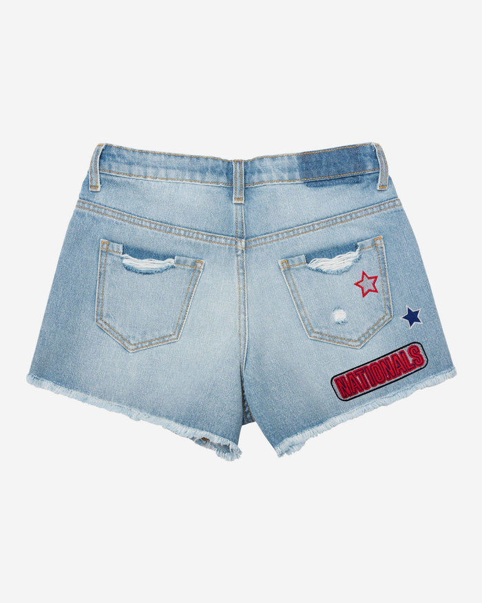 Washington Nationals Womens Team Logo Denim Shorts FOCO - FOCO.com