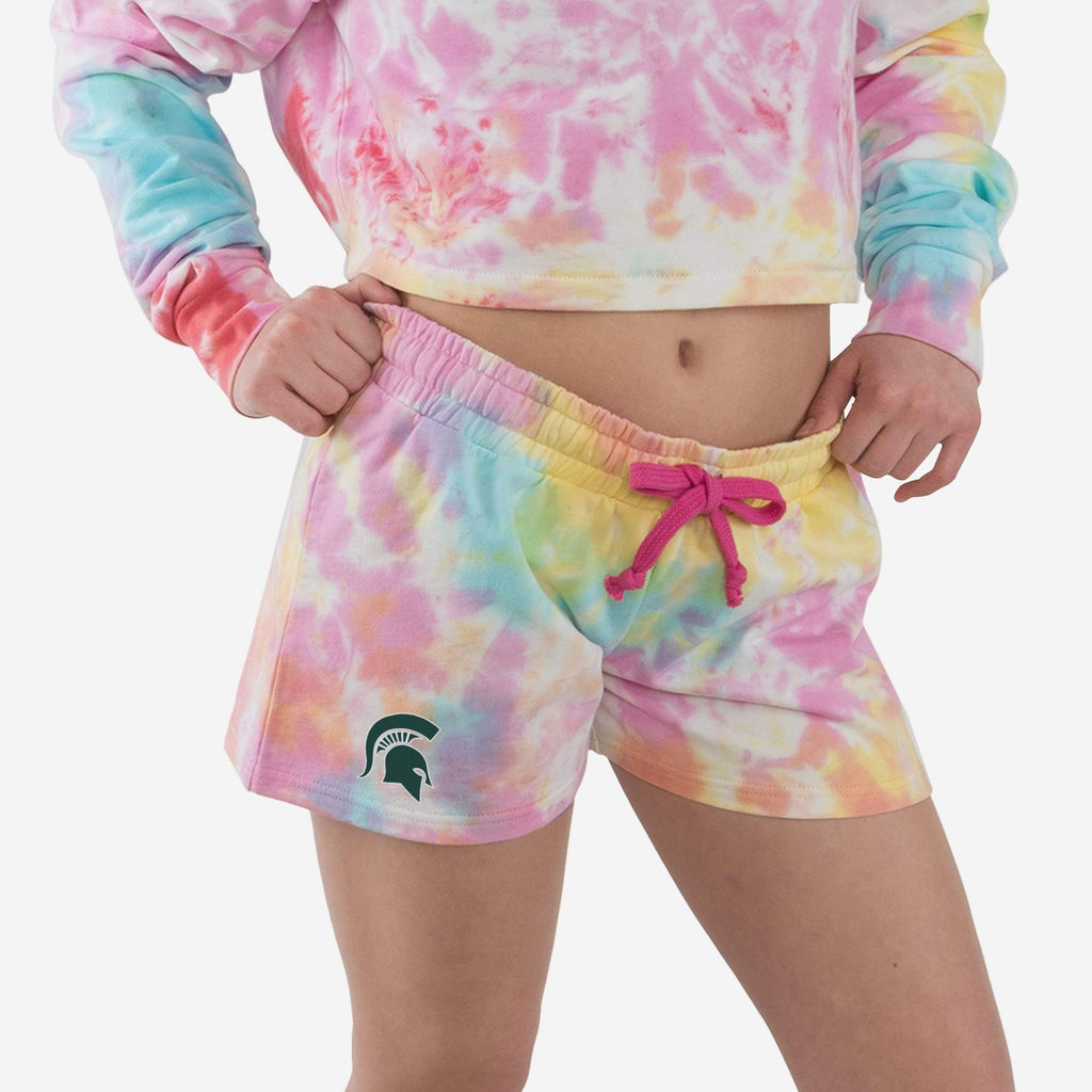 Michigan State Spartans Womens Pastel Tie-Dye Blast Lounge Shorts FOCO S - FOCO.com
