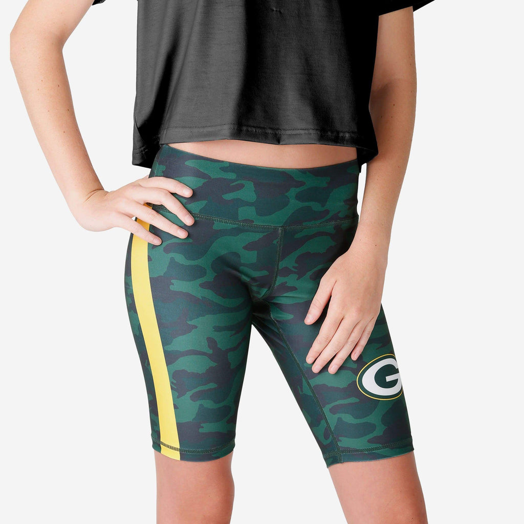 Green Bay Packers Womens Camo Bike Shorts FOCO S - FOCO.com