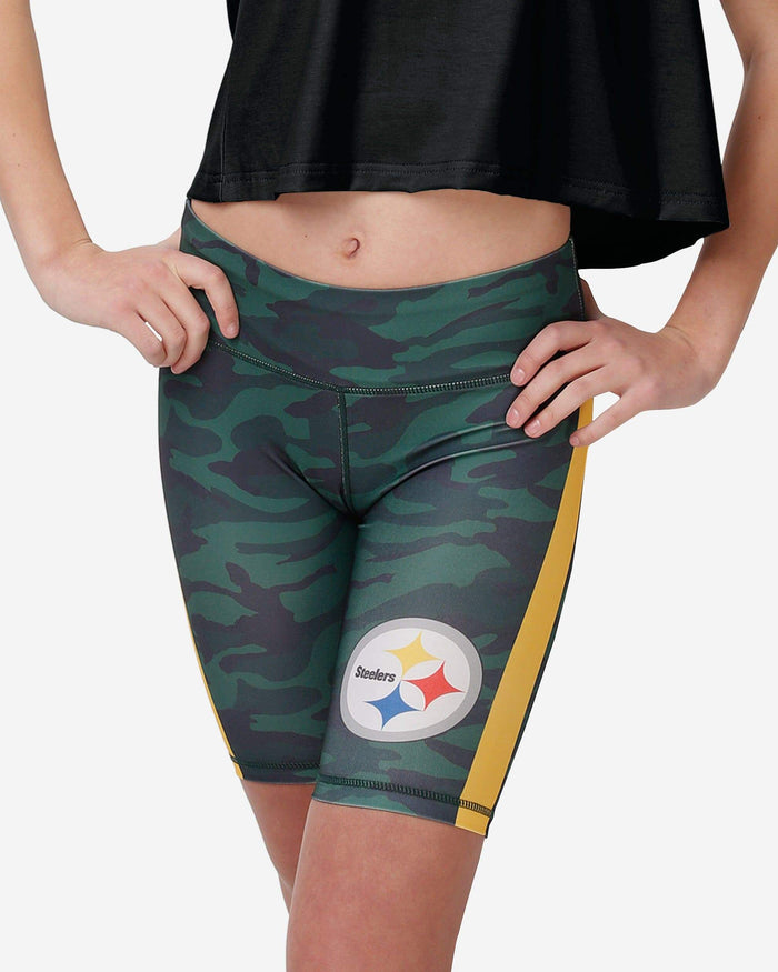Pittsburgh Steelers Womens Camo Bike Shorts FOCO S - FOCO.com