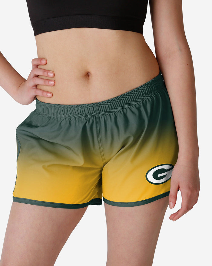 Green Bay Packers Womens Gradient Running Shorts FOCO S - FOCO.com